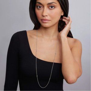 Lagos Long Sterling Silver Caviar Beaded Necklace-36"-Like New Condition.